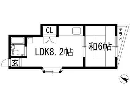 多田ハイム(1LDK/1階)の間取り写真