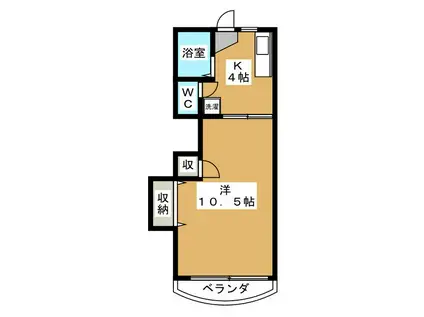 柏プリンスハイツ(1K/1階)の間取り写真