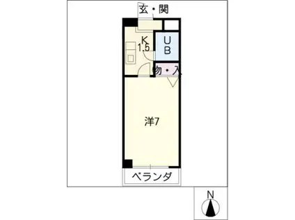 ソレアード伊藤(1K/3階)の間取り写真