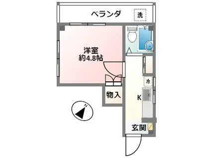 ツーワンビルド森本(1K/3階)の間取り写真