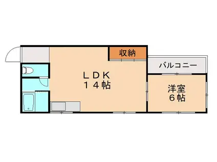 マキシム貴船(1LDK/1階)の間取り写真