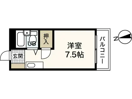 PETIT PAS舟入(ワンルーム/4階)の間取り写真