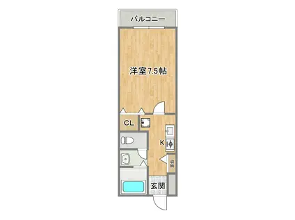 辻産業第10ビル(1K/3階)の間取り写真