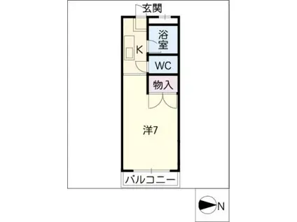 ケントハウス(1K/2階)の間取り写真