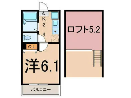 クワドリフォリオ横浜鶴見(ワンルーム/2階)の間取り写真
