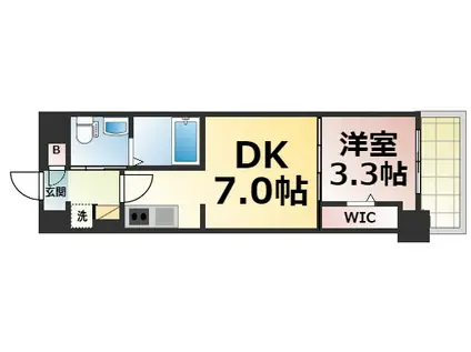 JPレジデンス大阪城東4(1DK/4階)の間取り写真