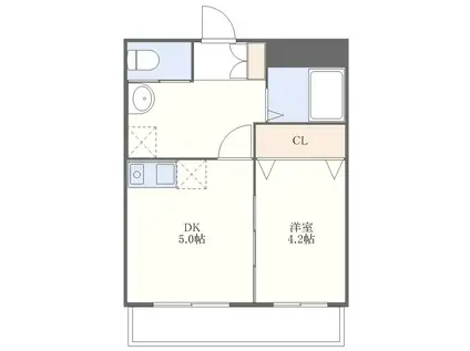 ビューライフ玖島(1DK/1階)の間取り写真