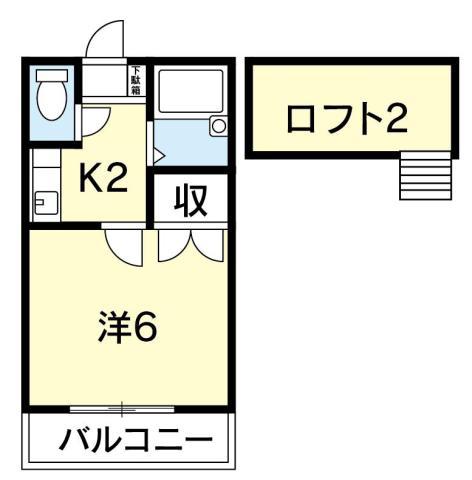 レジデンス森(1K/1階)の間取り写真