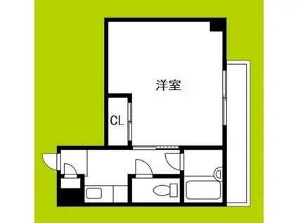 キンキ加美ハイツ(1K/6階)の間取り写真