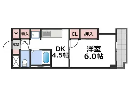 メゾン・ハーミティジ(1DK/2階)の間取り写真