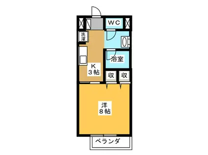SUNSET NISHIZAWA(1K/2階)の間取り写真