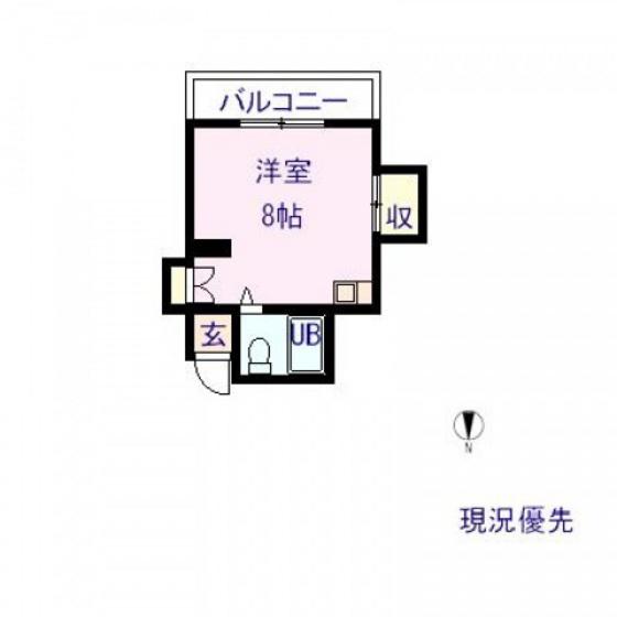 吉川ビル(ワンルーム/3階)の間取り写真