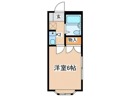 クレアール茅ヶ崎II(1K/1階)の間取り写真