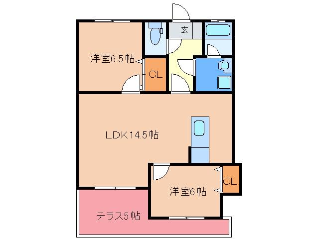 EG-9(2LDK/1階)の間取り写真