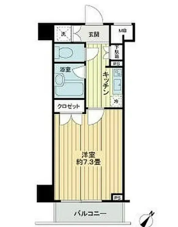 パレステュディオ新宿パークサイド 2階階 間取り