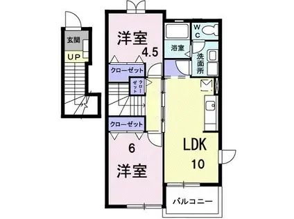 サニ-ハウスI(2LDK/2階)の間取り写真