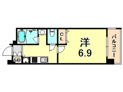 アプリーレ西宮武庫川(1K/2階)の間取り写真