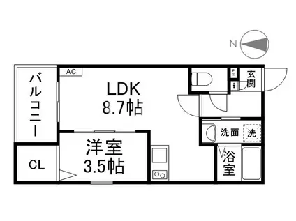 京都市山科区大塚元屋敷町44Z-MAISON(1LDK/2階)の間取り写真