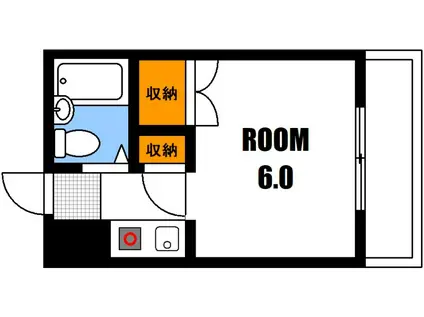 グリーンハイツ落合I(ワンルーム/1階)の間取り写真