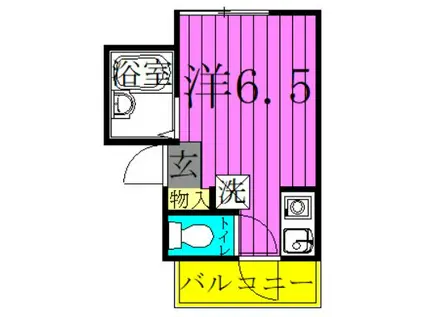 AQUA LUCE Ⅱ(ワンルーム/2階)の間取り写真