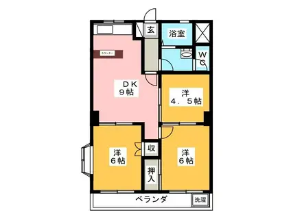 メゾン萩原(3DK/3階)の間取り写真