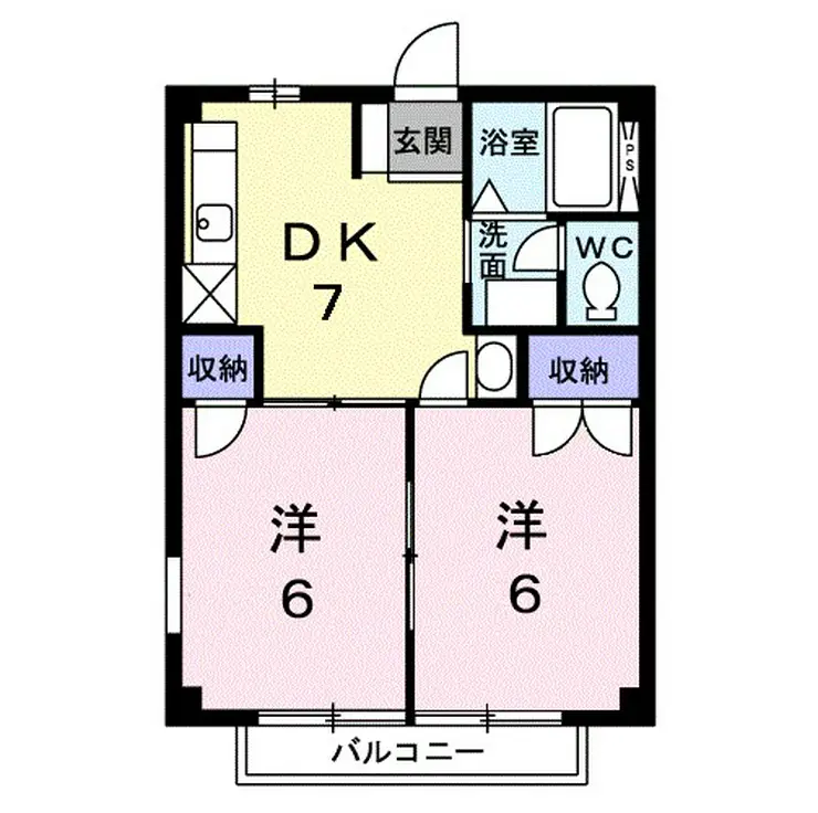 サンハイツ渡辺C 2階階 間取り