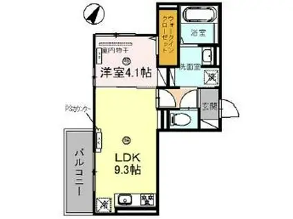 アンベリール(1LDK/3階)の間取り写真