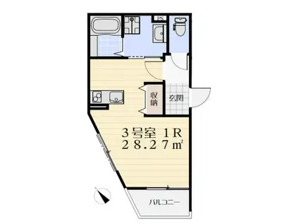 C.REST UEMATSU(ワンルーム/1階)の間取り写真