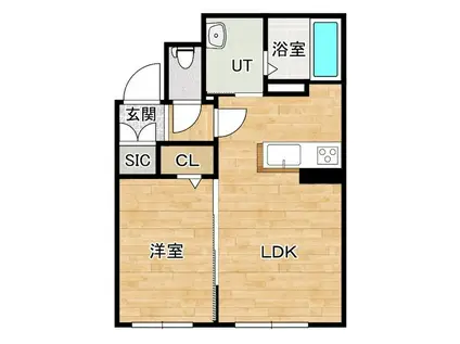 デイズ発寒南(1LDK/2階)の間取り写真