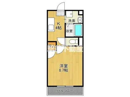 ドリームハウスIII(1K/1階)の間取り写真