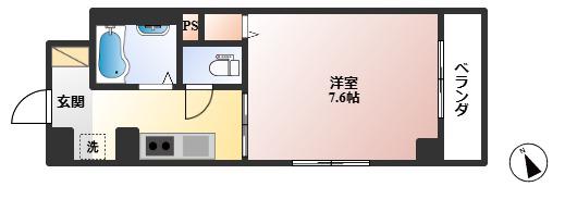 中旺ビル(1K/4階)の間取り写真