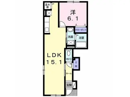 グレイスリッチ(1LDK/1階)の間取り写真