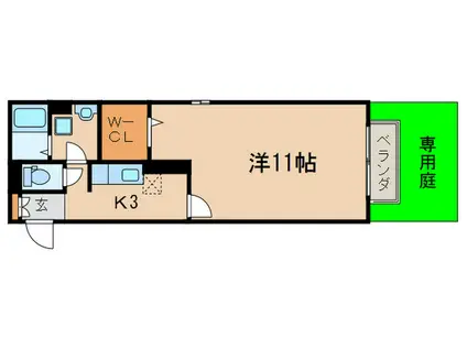 UNO HOUSE(1K/1階)の間取り写真