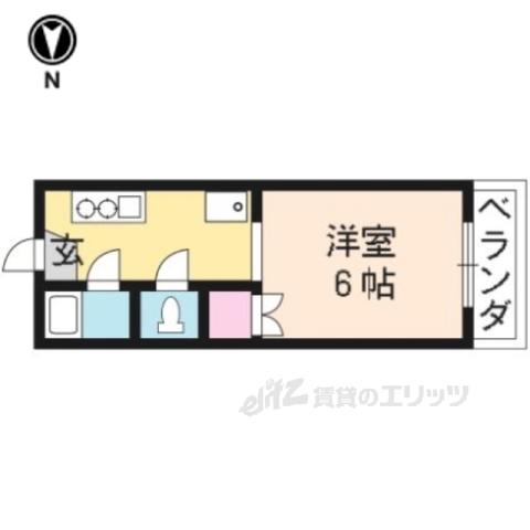 シャルム衣笠(1K/1階)の間取り写真