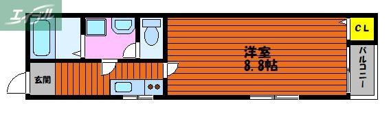 PRINCE北方(1K/1階)の間取り写真