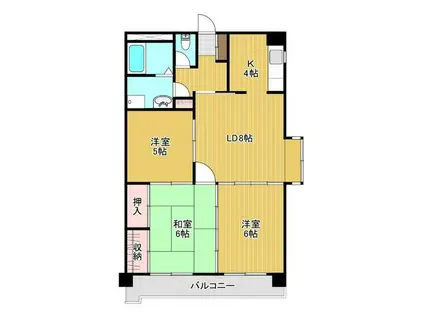 ルーエ石井(3LDK/4階)の間取り写真