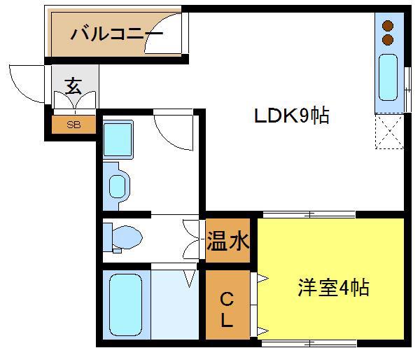 パレス沢ノ町II番館(1LDK/1階)の間取り写真