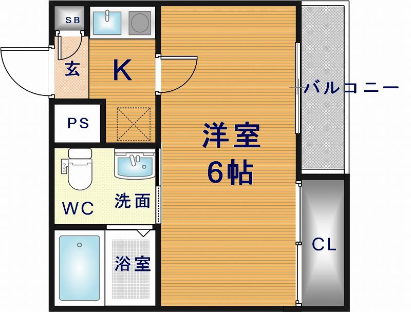 アドバンス俊徳(1K/1階)の間取り写真