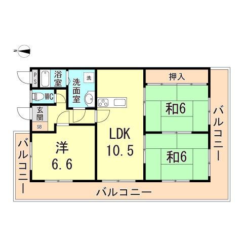 WITH赤羽(3LDK/2階)の間取り写真