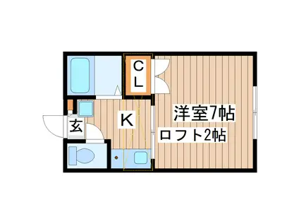 カルムハイツ(1K/1階)の間取り写真