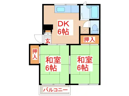 フォーブルV(2DK/2階)の間取り写真
