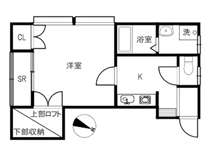 DORMITORY BELLI(1K/1階)の間取り写真