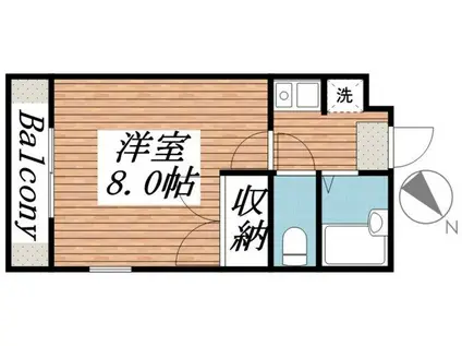 マツシマI(1K/2階)の間取り写真