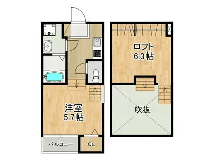 MODERN PALAZZO諫早駅北(1SK/1階)の間取り写真