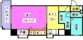 エリタージュ(1DK/3階)の間取り写真