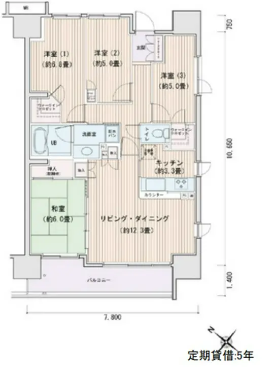 シャンドール目黒 10階階 間取り