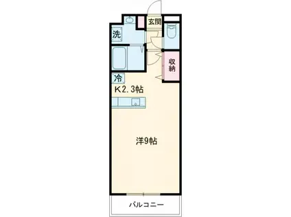 ルーナシティ(ワンルーム/3階)の間取り写真