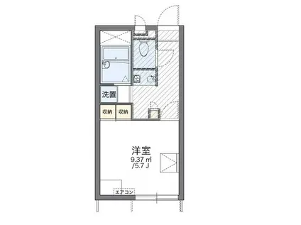 レオパレスピュア高松(1K/1階)の間取り写真