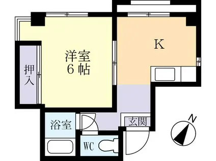 つくしビル(1K/3階)の間取り写真