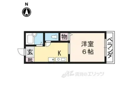 衣笠ハイツ(1K/3階)の間取り写真